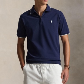 Pony Logo Quarter-Zip Polo Shirt