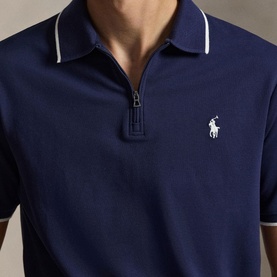 Pony Logo Quarter-Zip Polo Shirt
