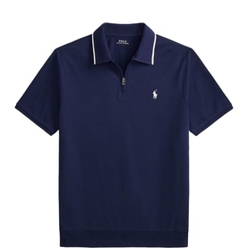 Pony Logo Quarter-Zip Polo Shirt