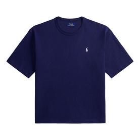 Ralph Lauren Newport Navy cotton crew neck T-shirt with short sleeves and embroidered polo player logo at chest
