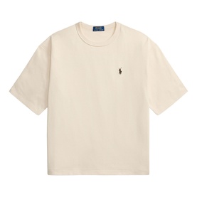 Ralph Lauren guided cream oversized crew neck T-shirt with embroidered Polo Pony logo at chest