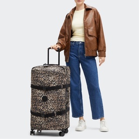 Spontaneous L Large Leopard Wheeled Luggage