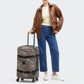 Spontaneous M Medium Leopard Wheeled Luggage