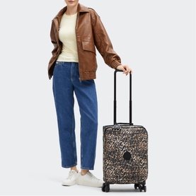 Spontaneous S Small Leopard Wheeled Cabin Luggage