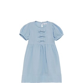 Front Bow Frill Flared Dress