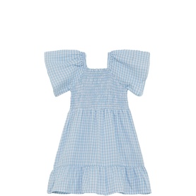 Gingham Check Frill Flared Dress