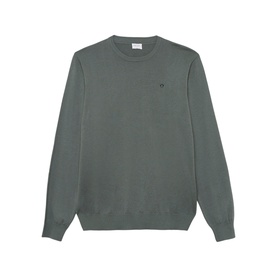 Street Monkey green crew neck knit jumper with small logo embroidery at chest, children's sizes