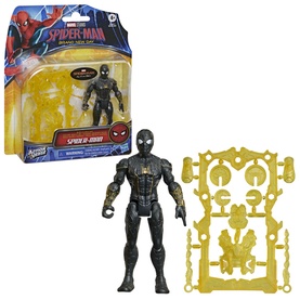 Superheroes Spider-Man No Way Home black and gold action figure with Marvel accessory pack, in packaging