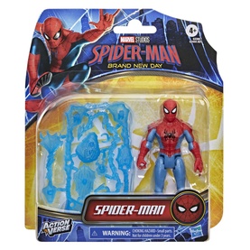Marvel Spider-Man Brand New Day action figure with blue web accessories, in branded packaging, multi-coloured, ages 4+