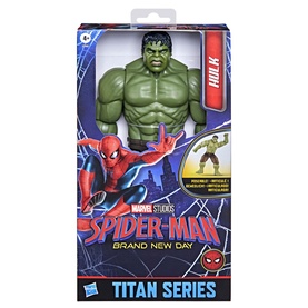 Superheroes Spider-Man: Brand New Day Titan Series Hulk Figure, green muscular character action figure in branded packaging