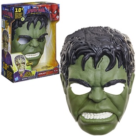 Superheroes Savage Hulk Talk'n Electronic Mask in green, wearable face mask with moulded hair and teeth detail, shown in box packaging.