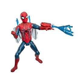 Superheroes Ultimate Web Gear Spider-Man action figure in red and blue suit with blue web-shooting accessories, posed dynamically