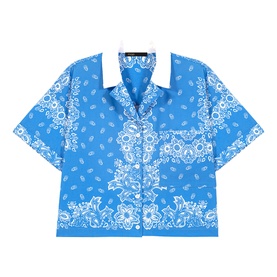 Bandana Contrast Collar Casual Shirt