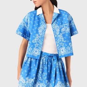 Bandana Contrast Collar Casual Shirt