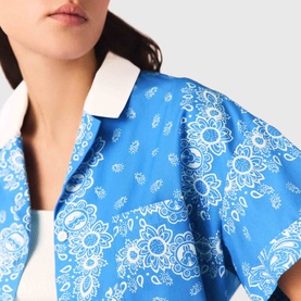 Bandana Contrast Collar Casual Shirt