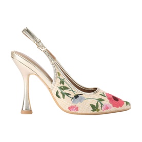 Aria2 Floral Raffia Slingback Heels