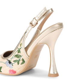 Aria2 Floral Raffia Slingback Heels