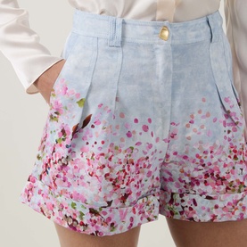 Fragments Cherry Blossom Pleated Shorts