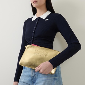Logo Zipped Clutch