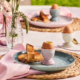 Stoneware La Jardin Tulip Egg Cups, Set of Two