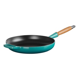 Signature Cast Iron Frying Pan with Wooden Handle 28cm
