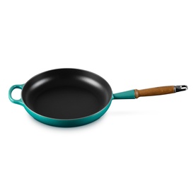 Signature Cast Iron Frying Pan with Wooden Handle 28cm
