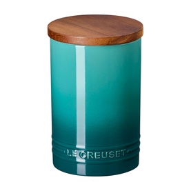 Stoneware Storage Jar With Wooden Lid 770ml