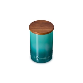 Stoneware Storage Jar With Wooden Lid 770ml