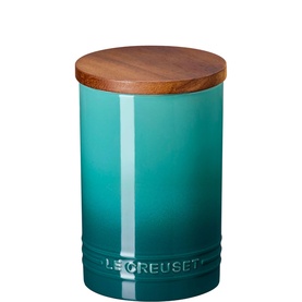 Stoneware Storage Jar With Wooden Lid 770ml