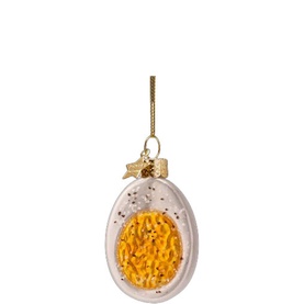 Boiled Egg Glass Tree Decoration 7cm