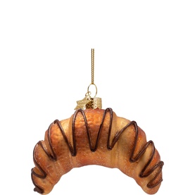 Croissant with Chocolate Glass Tree Decoration 9cm