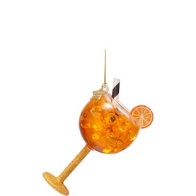 Orange Spritzer Glass Tree Decoration 11cm