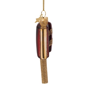 Vondels red glass chocolate ice lolly Christmas tree ornament with gold glitter stick and gold star topper, hanging decoration