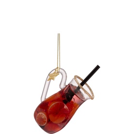 Red Wine Sangria Can Glass Tree Decoration 9cm