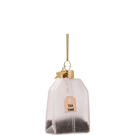 Tea Bag Glass Tree Decoration 8cm