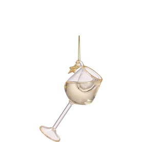 Classic White Wine Glass Tree Decoration 10cm