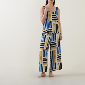 Geometric Cami & Cropped Trousers Two-Piece Pyjama Set