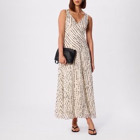 Dashed Spot Dobby Flared Dress