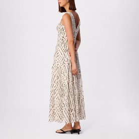 Dashed Spot Dobby Flared Dress