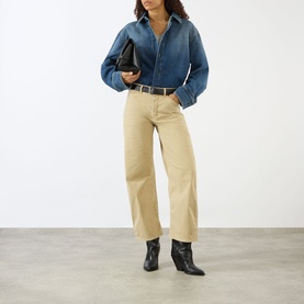 Tribeca Mid-Rise Barrel Leg Trousers