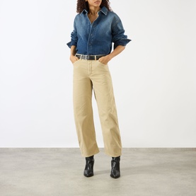 Tribeca Mid-Rise Barrel Leg Trousers