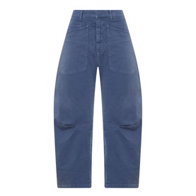 Shon Mid-Rise Barrel Leg Jeans