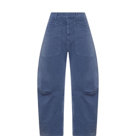 Shon Mid-Rise Barrel Leg Jeans