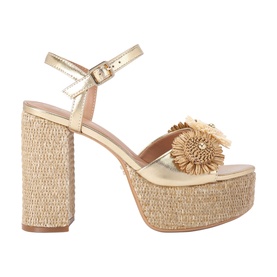 Sorrento Floral Appliqu&eacute; Platform Block Heels