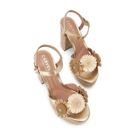 Sorrento Floral Appliqu&eacute; Platform Block Heels