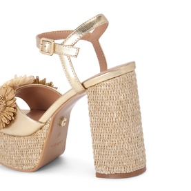 Sorrento Floral Appliqu&eacute; Platform Block Heels