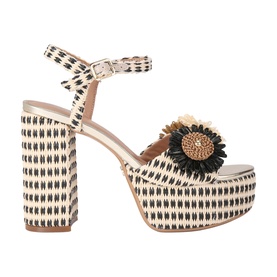 Sorrento Flower Platform Block Heels