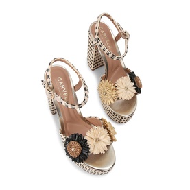 Sorrento Flower Platform Block Heels