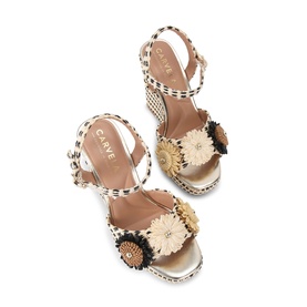 Sorrento Flower Wedge Heels