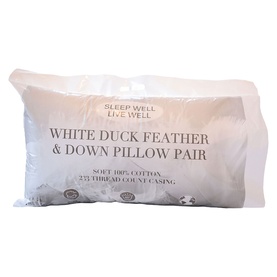Duck Feather and Down Pillow Pair